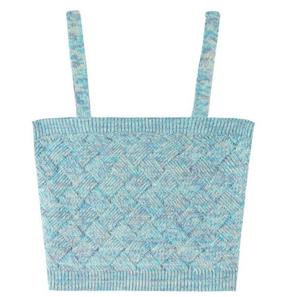 525 America Lattice Cable Knit Cami and Shorts Set in Cyan Multi S NWOT - Picture 8 of 11